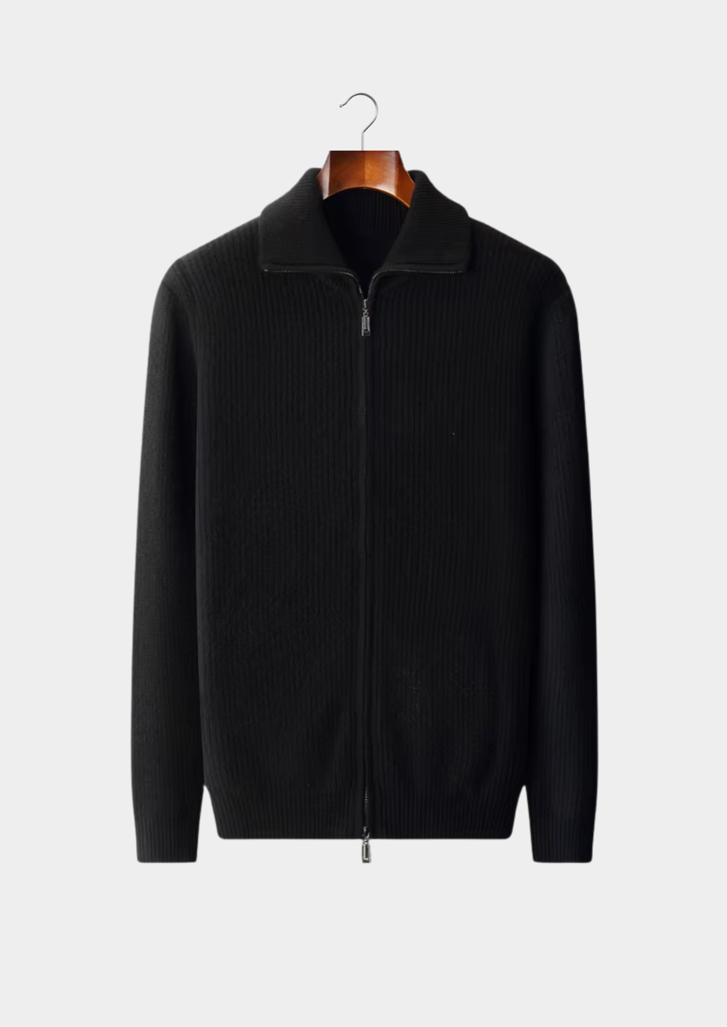 PURE EXTRA-TENKÁ MERINO VLNA cardigan s průřezem u krku a dvojitým zipem